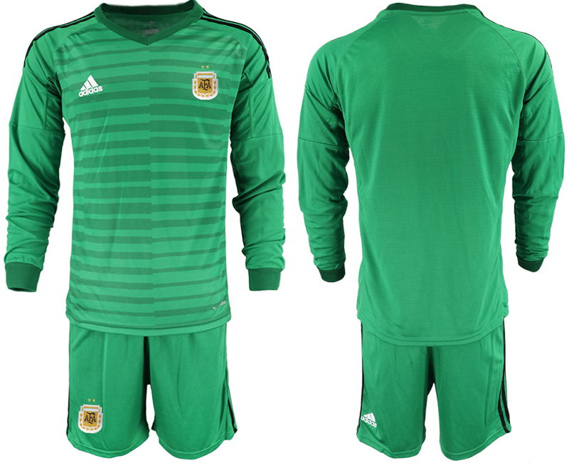 Men 2020-2021 Season National team Argentina goalkeeper Long sleeve green Soccer Jersey1->argentina jersey->Soccer Country Jersey